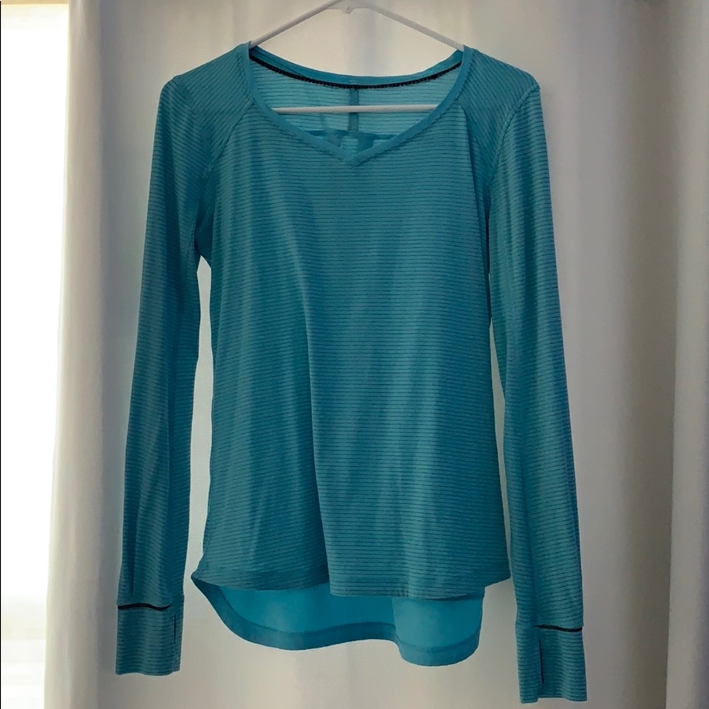 Blue LULULEMON striped long sleeve💙